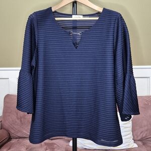 Calvin Klein Deep Blue Textured Blouse